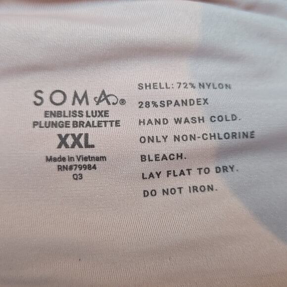 Soma Enbliss Luxe Plunge Bralette Pink Size XXL - Picture 5 of 5